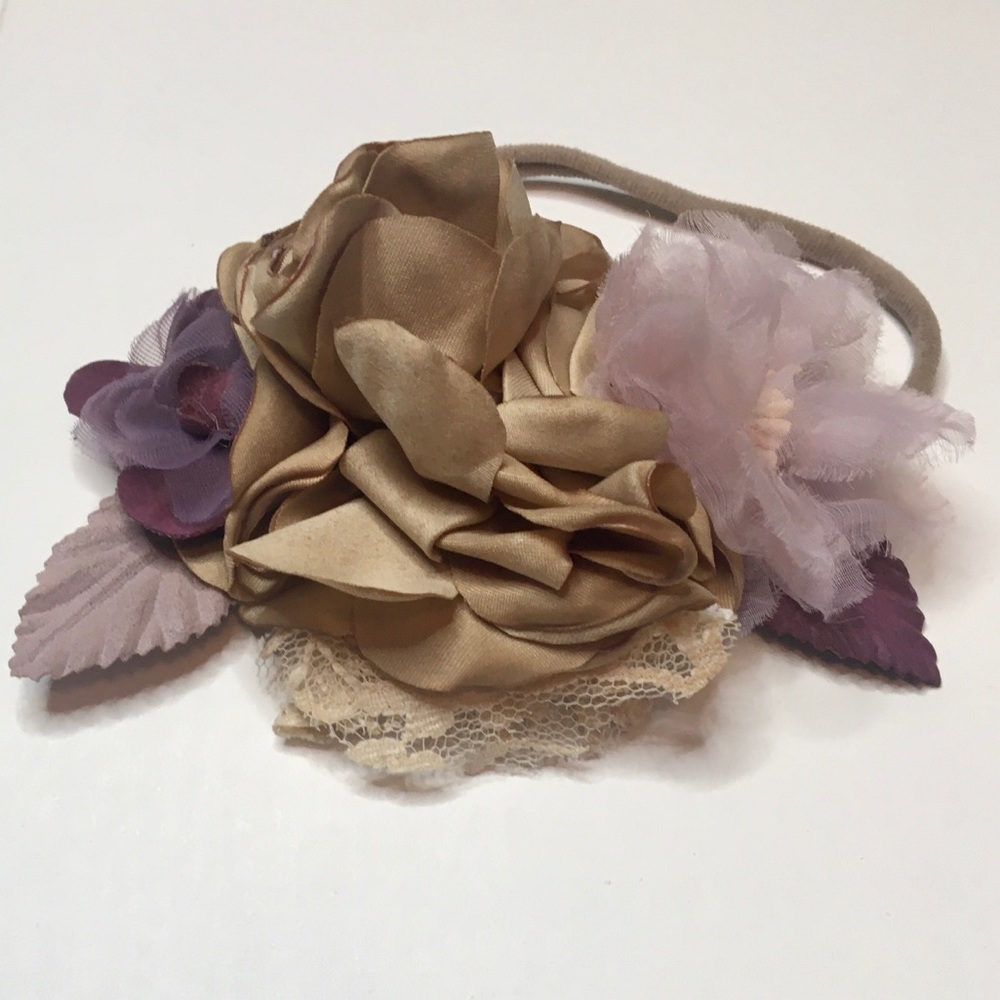 Lace and Floral Baby Headband